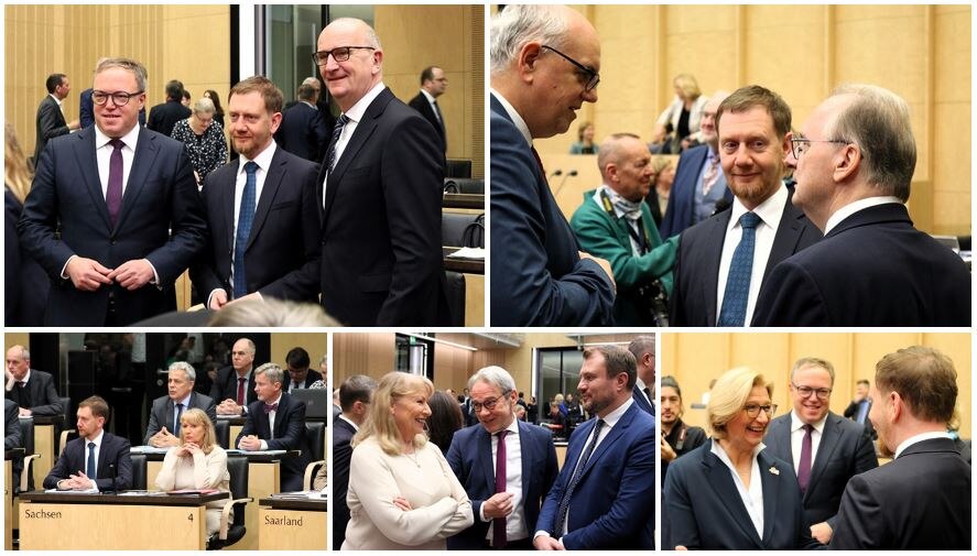 Eine Collage aus Eindrücken aus der 1050. Bundesratssitzung.